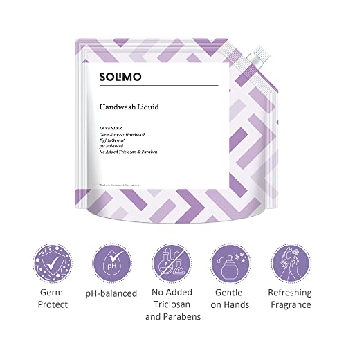 Amazon Brand - Solimo Handwash Liquid Refill- 1500 ml X 2, Lavender - Image 3