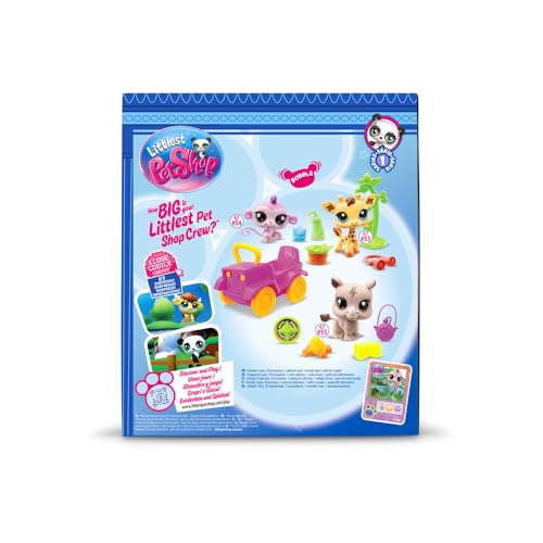 Littlest Pet Shop - Pack Safari - 3 Animaux et Accessoires - Licence Officielle - Coffret Jouet Animaux Mignons - Mini Figurines - Jouet Enfant 4 Ans et + -...