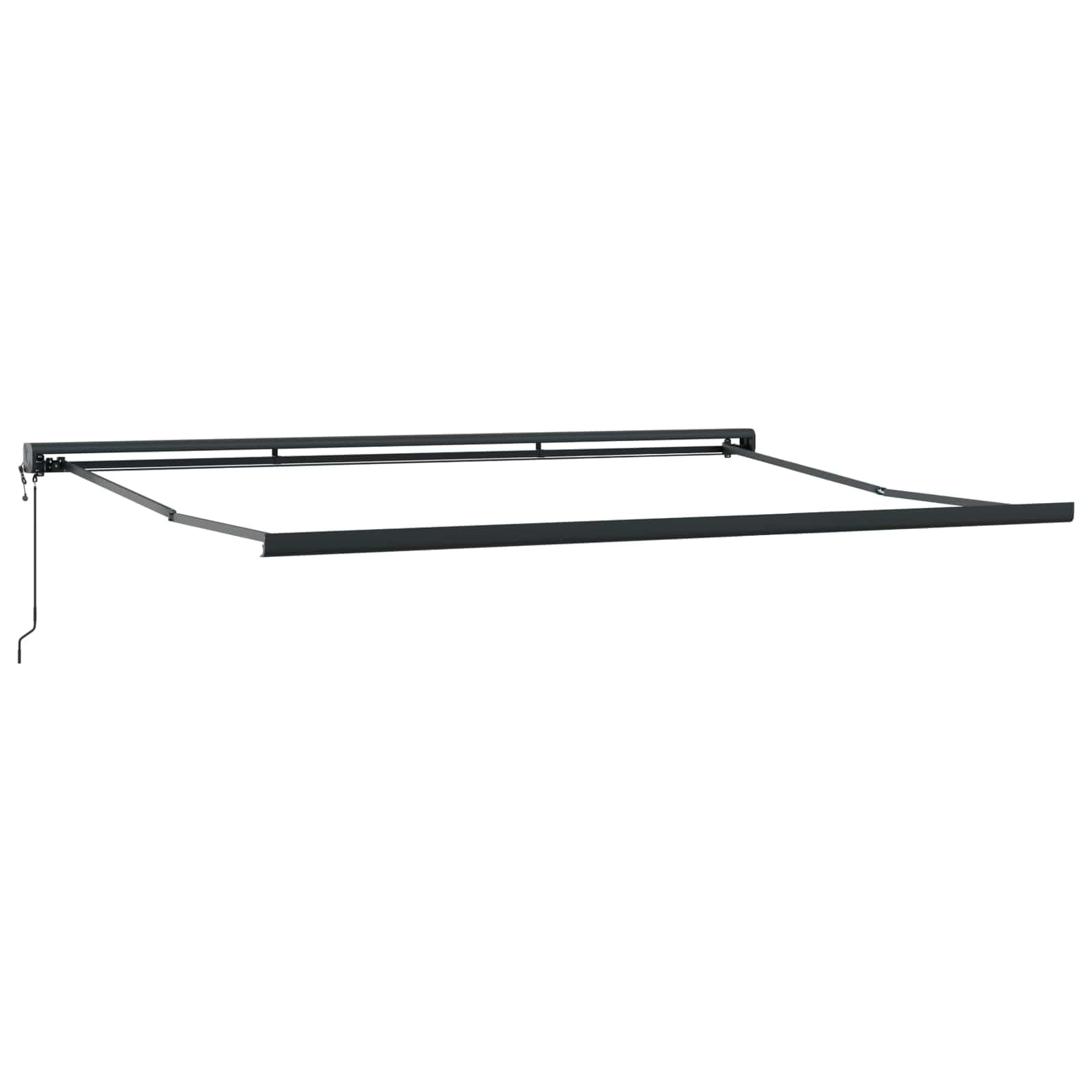 Toldo de brazo articulado 500 x 300 x 165 cm, toldo retráctil para terraza y jardín, tejido de poliéster a rayas verdes y blancas con marco de aluminio, protección solar manual exterior