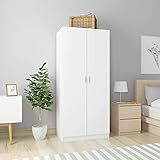 Material: Madera aglomerada Armario de Puerta, Armario de Sala de Estar, Armario, Dormitorio, Muebles de Almacenamiento, Armario, Blanco, 80x52x180 cm, aglomerado