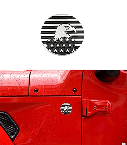 Image of CONGCONG for Jeep Emblem babge Eagle Etched Emblem 4x4 Metal Automotive Badge Specifically Designed for The Jeep Wrangler Cherokee - Stick it Anywhere (The Eagle Black)