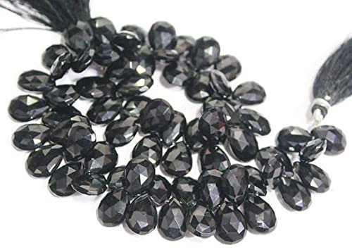 Perles spinelle noire facettées damier éclat intense pour bijoux fait main