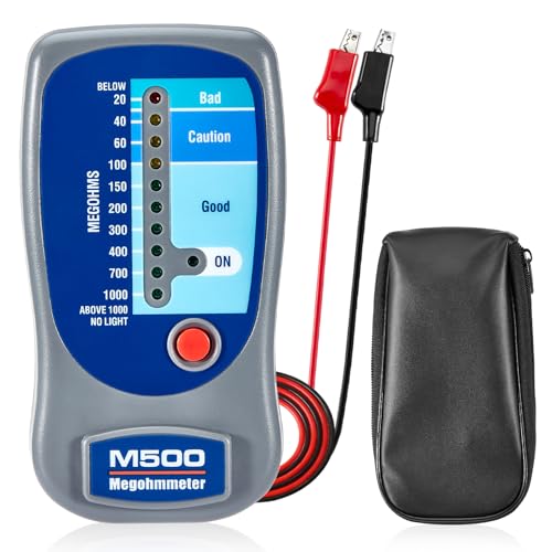Mégohmmètre électronique M500 500V avec son étui souple de transport