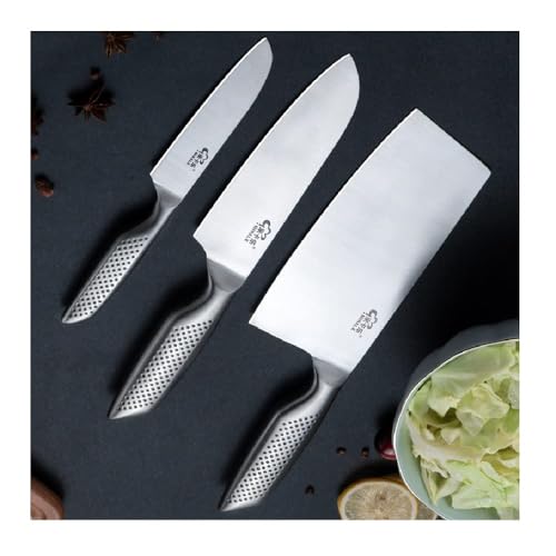 Image of Kitchen Knife Set Meat Cleaver Butcher /Knife | Kitchen Shears for Easy Fast Cutting & Slicing, Nakiri Knife, Comfortable Non Slip Grip Handle (Pack of 3)