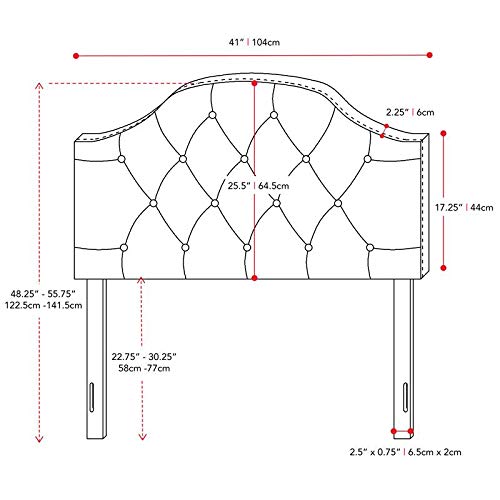 Corliving Calera Tufted Light Gray Fabric Headboard - Single/Twin #TOP2