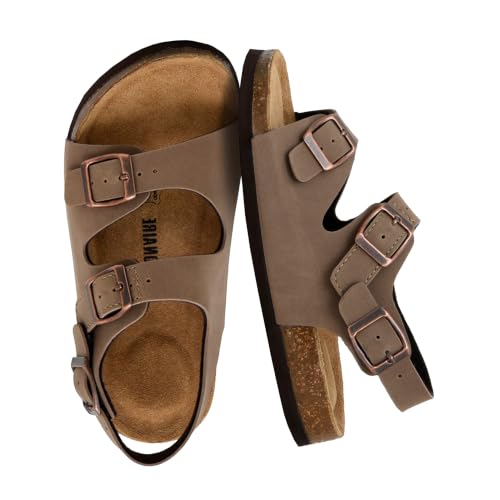 CUSHIONAIRE Liana JR Toddler Sandals with Adjustable Heel Strap – Cork Footbed Summer Sandals for Kids, Boys and Girls, BROWN 13 by CUSHIONAIRE - Used condition - US$22.57