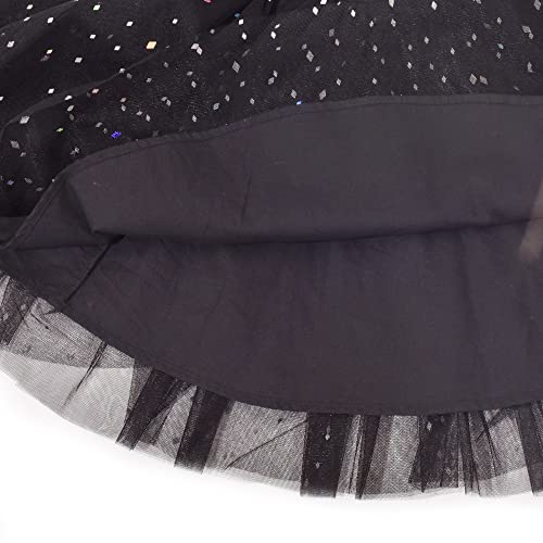 Sunny Fashion Girls Dress Cat Face Black Tower Ruffle Dancing Party Size 4-104