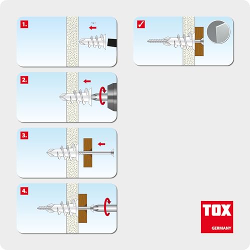 Kit chevilles autoforeuses TOX Set Spiral Plus pour mur placo - 6