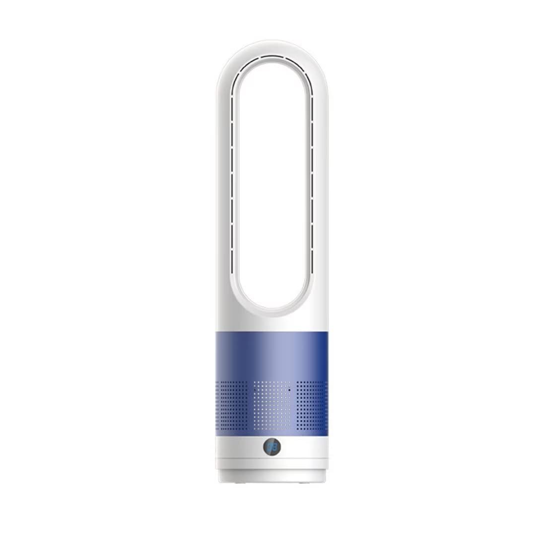 Nowoczesny wentylator wieżowy bez łopatek do użytku domowego, naturalne chłodzenie wiatru 40 W, oscylacja 80° z pilotem zdalnego sterowania, 8 prędkości, 8-godzinny zegar, wyświetlacz LED,