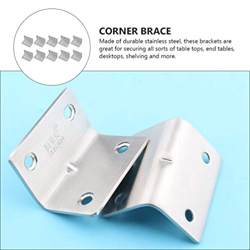 Yardwe 10 Peças de Aço Inoxidável Cinta de Canto Ângulo Direito Prendedor de Forma de L de Serviço P