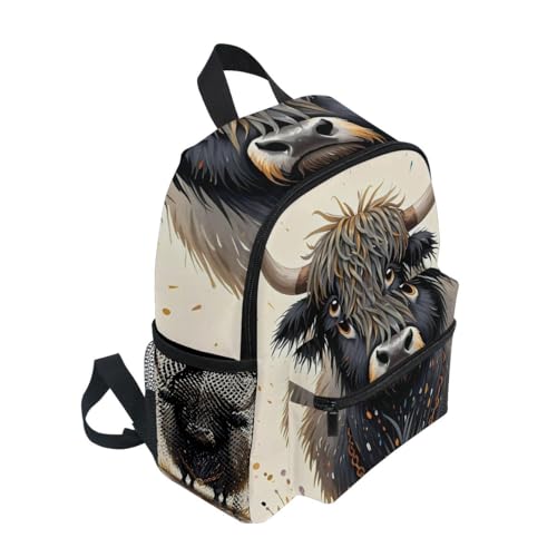 Artistic Yak Beige Toddler Girls Boys Backpack Kids School Bookbag with Name Tag2