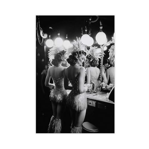 UTGN Poster sur toile vintage représentant une fille de cabaret burlesque - 20 x 30 cm