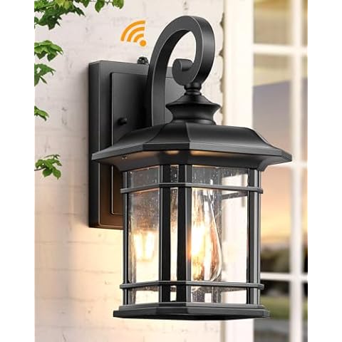 VIANIS Black Outdoor Lights for House, Dusk to Dawn Outdoor Light Fixture, Waterproof Outdoor Wall Lights, Porch Lights Outdoor for House, Garden, Garage, Entryway, Anti-Rust Cover