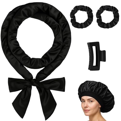 Rizos sin calor, banda de rizos sin calor, rulos durante la noche, rizador con accesorios, para cabello largo y mediano, ideal para viajes y regalos