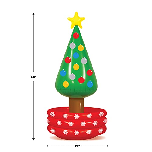 Beistle Inflatable Christmas Tree Coolers, 3 Pack, 4’ 8” x 26”, Each Holds Approx. 24 12 oz. Cans - Drink Cooler, Drink Containers for Parties, Christmas Inflatable, Holiday Decorations by Beistle - Used condition - Image 2