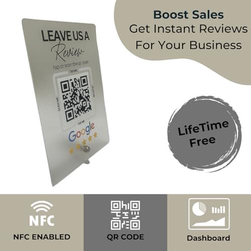 tinydabba Premium Frosted NFC & QR Code Review Standee – 4x6 Inches by tinydabba - 4
