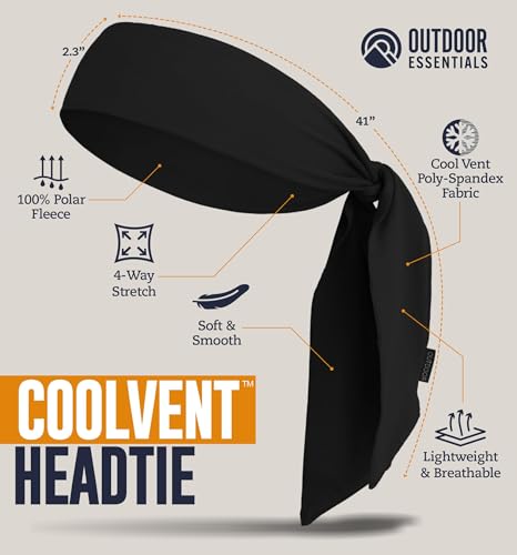 Image of OutdoorEssentials Tie Headband - Sweat-Wicking Running Headband - Hair Control Head Tie - Ninja Costume Accessories