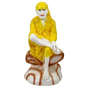 Resin Lord Sai Baba Statue Car Dashboard Decor Indian Religious Figurine