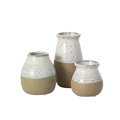 Sullivans Ceramic Vase Set 3 Petite Vases, Rustic Home Décor, Modern