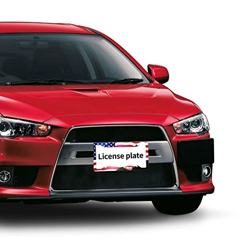 American Flag Eagle Patriotic License Plate Frames Covers Holders Us American Waving Flag Eagle Car Tags Frames Holders Stainless Aluminum 2 Pack 4 Holes Decorative 2 Pcs Set For Men Women Vehicle #TOP4