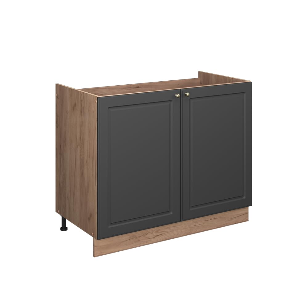 Vicco Sink base cabinet Fame-Line, Anthrazit-Gold Landhaus/Oak, 100 cm — image 1