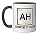 Ah The Element of Surprise Chemistry Science Humor Ceramic Mug, Black/White