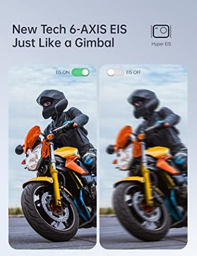 WOLFANG GA400 Action Camera 4K 60FPS 24MP Underwater Camera, 8M Bare Metal/40M Waterproof Camera, 3.0 EIS Stabilization WiFi Helmet Bike Camera (Remote Control, 2x1350mAh Batteries and Accessory Kit)