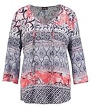 GERRY WEBER Nautic Breeze Blusa, Multicolor (Ecru/Weiss/Lila/Pink Druc 9038), 46 para Mujer
