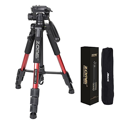 ZOMEI Q111 Red Professional Portable Travel Aluminum Camera Tripod&Pan Head for SLR DSLR