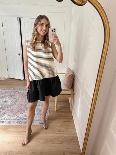 Robe à rayures patchwork sans manches : coupe mini et col rond ultra-confortable - 6