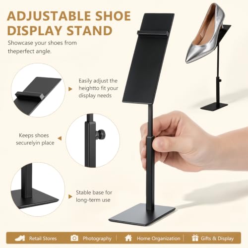 Amosfun Support De Rangement Pour Chaussures En Acier Inoxydable Réglable Étagère À Chaussures Compacte 9.84 X 3.94 X 2.36 Pouces Organisateur Pour Maison Et Bureau – vue 5