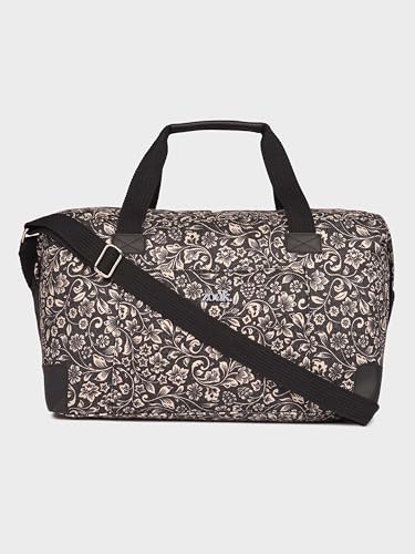 Image of ZOUK Collapsible Duffle Bag for Men and Women | Lightweight Foldable Travel Duffel Bag | Vegan Leather & Handcrafted Fabric | Water-Resistant Lining | 33L Weekend & Short Trip Bag | Flomotif