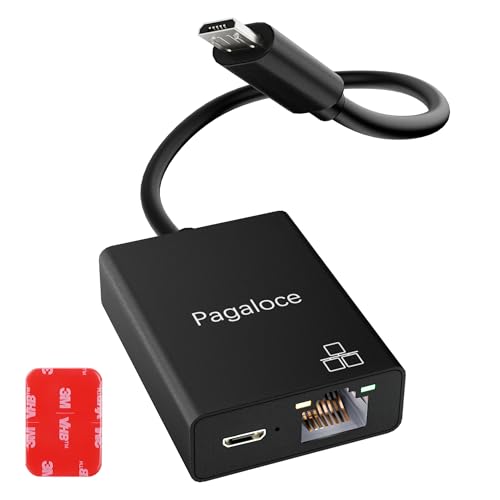 Pagaloce Ethernet Adapter for Fire TV Stick, Micro USB to RJ45 Female Ethernet Adapter, Compatible...
