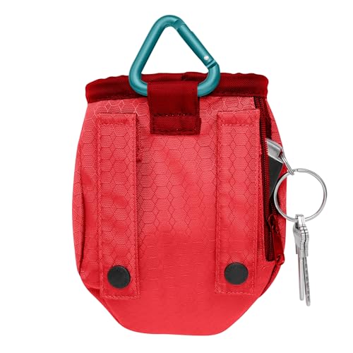 Kurgo Go Stuff It Dog Treat Bag, Training Treat Pouch Bag for Dogs, Treat Pouches for Pets, Hands-Free Pouch Waist, Reflective, Includes Carabiner (Chili Red)