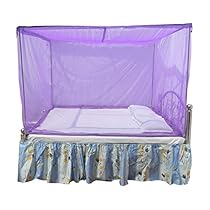 Divyanshi Mosquito Net || Purple Rectangular Fine Mesh Mosquito Net for Single Bed/Double Bed, 10×6.5 Insect Protection Repellent, Perfect