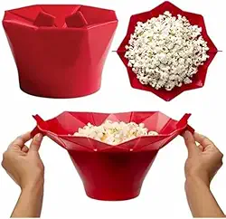 Pipoqueira de Silicone para Micro-ondas – Pipoca Quentinha, Saudável e Sem Óleo em Minuto.