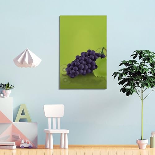 Décoration murale moderne fruits violets grand format salon