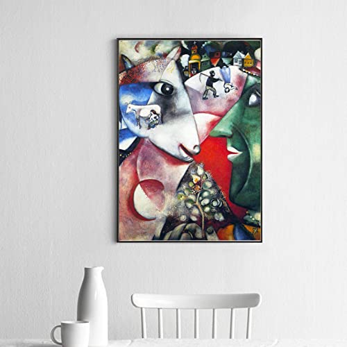 Zzpt Marc Chagall Canvas Wall Art - I And The Village Art Poster Print - Modern Abstract Wall Decor For Living Room Bedroom Office Unframed (12X16In/30X40Cm) #TOP3