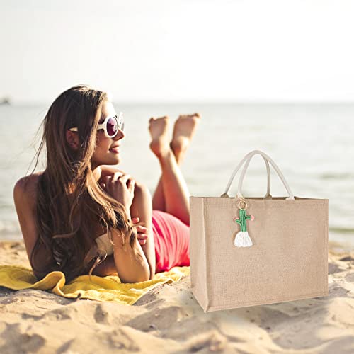Image of Hibala Woven Large Beach Bag Straw Beach Tote Handmade Weaving Shoulder Tassel Bag Handbag