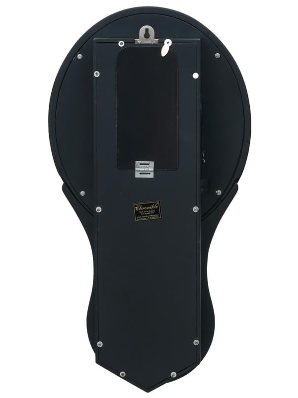 Image of CHRONIKLE Elegant Vertical Musical Wooden English Numbers Pendulum Chime Wall Clock for Living Room Home Decorations Office Gifts (Size: 28 x 8 x 55 CM | Weight: 2090 Gram | Color: Black)