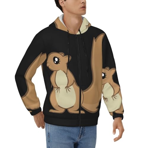 Sweat à capuche homme écureuil fermeture éclair pour s'entraîner sans avoir froid
