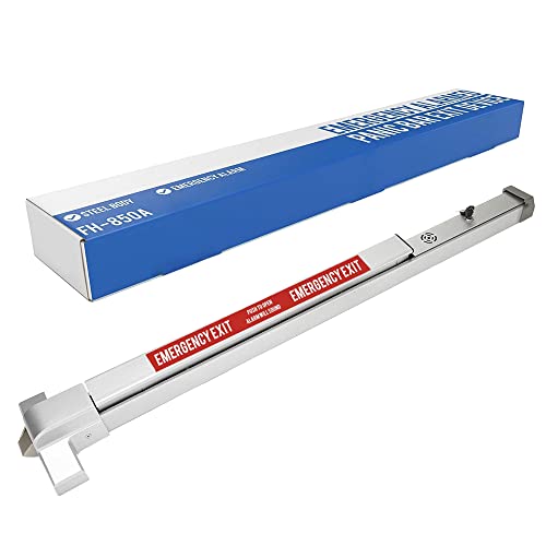 FORTSTRONG Commercial Door Push Bar Panic Exit Device with Alarm - Panic Bars for exit Doors - Loud Warning Strike Bar with Warning Stickers - FS-850A Instructions Included
