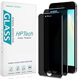 HPTech Privacy Screen Protector (2 Pack) - Anti-Spy Tempered Glass, Anti-Scratch, Bubble-Free for iPhone SE 2020, 8, 7, 6S, 6 (4.7-Inch)