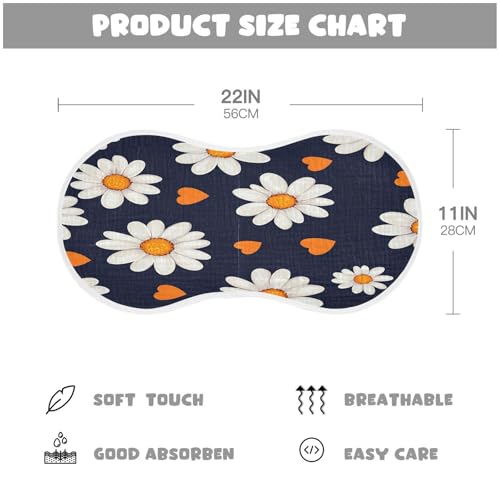 Beautiful Flowers Burp Cloths Cotton Baby Washcloths,Large 22x11in Burping Cloth Absorbent and Soft for Newborn Baby Boys and Girls,1 Pack4