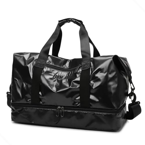 Bolsa Transversal Academia Exercícios Físicos Viagem Unissex Espaçosa Multifuncional (Preto)