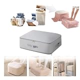 SINKZAICO Ultra Space Saving Self Compression Organizer,Packing Cubes,Waterproof And Moisture-Proof,High Capacity,For Blankets Clothes Duvet Comforter(Gray 21.2 * 16.2 * 11.8 In)