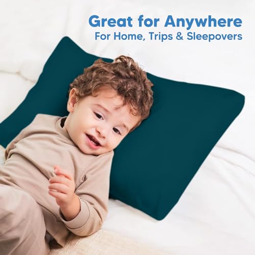 Image of Comfort Beddings Pack of 2 Travel Pillowcases 12x16 Premium 100% Cotton Blend Teal Travel Pillow Case Envelope Closure, Super Soft and Cozy Travel Pillow Covers (Size-12x16, Teal)