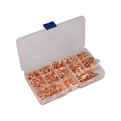 Kit cosses à anneau cuivre SC bornes sertir souder OT DShanLa 130pcs câblage batterie voiture