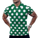 Polo de golf para hombre, diseño de lunares, color verde oscuro, absorbe la humedad, manga corta, para hombre, estilo-15, Large