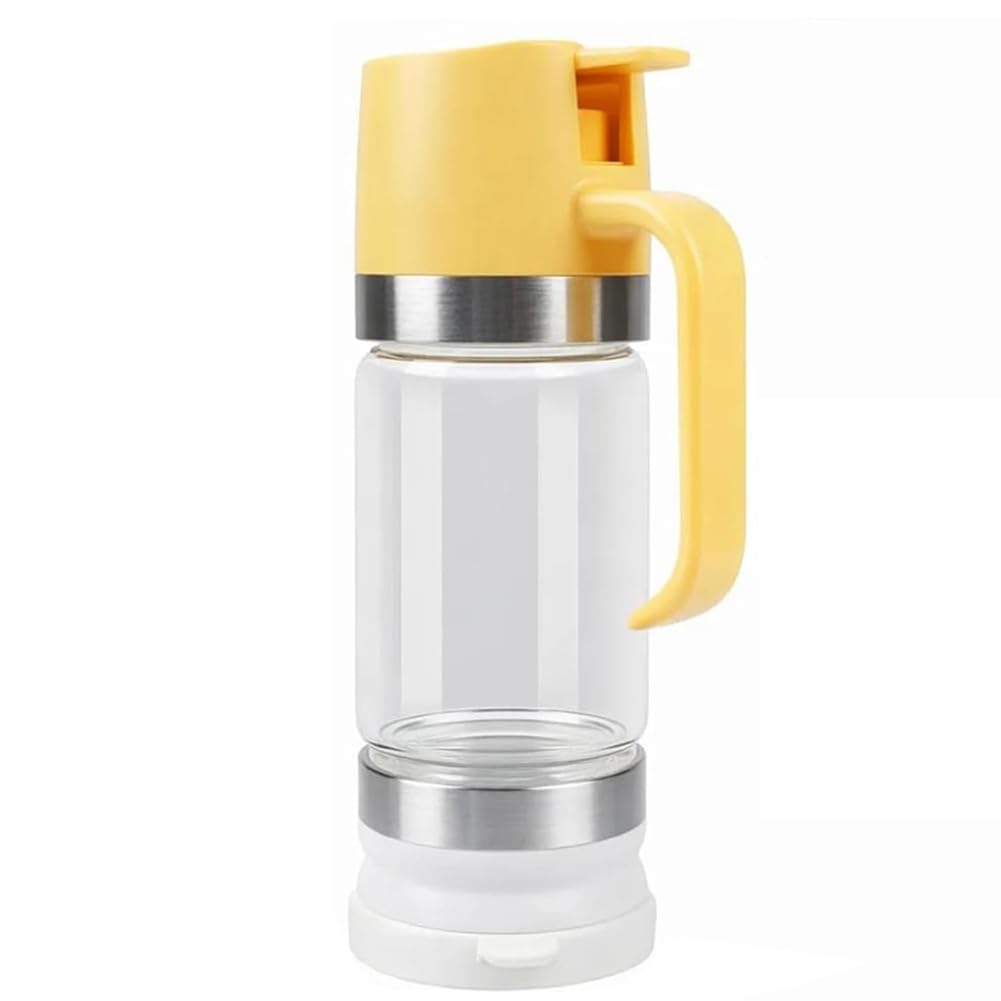 CTRLZS Honey Dispenser No Drip 350ml Glass Jar& Base with Mess-Free Handle Syrup Container for Coffee Tea& Pancakes